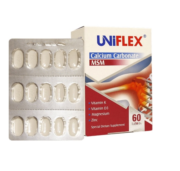 Liberty Uniflex Calcium Carbonate MSM 60 Tabs قرص یونی فلکس MSM لیبرتی